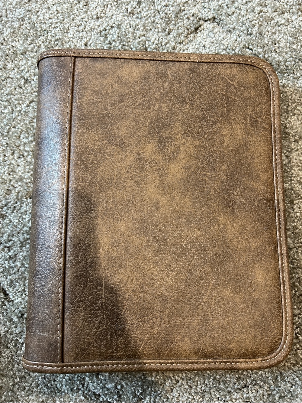 Franklin Covey Brown Simulated Leather Zippered Men’s Portfolio